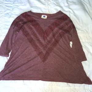 pink/purple half sleeve shirt